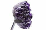 Deep Purple Amethyst Geode With Metal Stand - Uruguay #306940-2